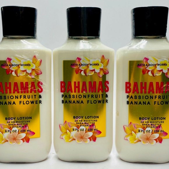3 Bath & Body Works Passionfruit & Banana Flower Body Lotions ~ 8 oz Each ~ New!